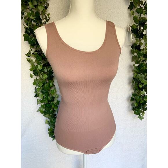 Women's Brown Bodysuit Tummy Control Shapewear Tank Top XS/S - Picture 4 of 8